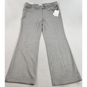 Calvin Klein pants trouser women 16 black white S49PP036 modern stretch zip $89